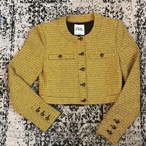 Zara NWOT cropped tweed jacket/ coat